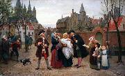 Felix de Vigne A Baptism in Flanders in the 18th Century Spain oil painting artist